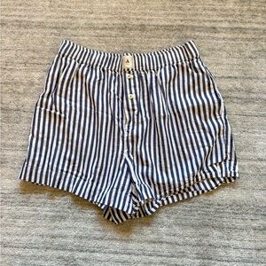 Anthropologie Navy and White Striped Shorts